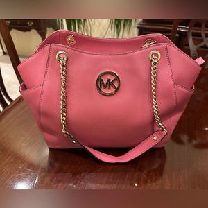 Michael Kors Pink color Saffiano leather shoukder bag